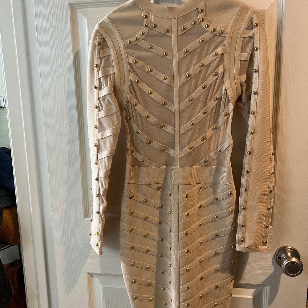 Bandage cream dress